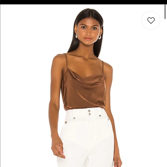 L'Academie Tops - L’Academie Katlyn Brown Silk cowl neck Cami sz M